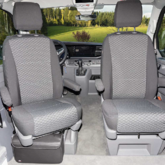 Transporter Autositzbezug, Sitzbezug, 1 x monoplace 1 x Double siège,  Toyota Hiace, Couleurs: gris/bleu