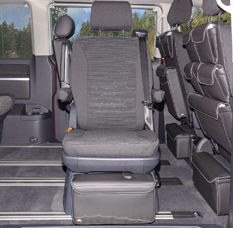 VW T6 Multivan Maß Sitzbezüge Schonbezüge Vordersitze: Lines/schwarz
